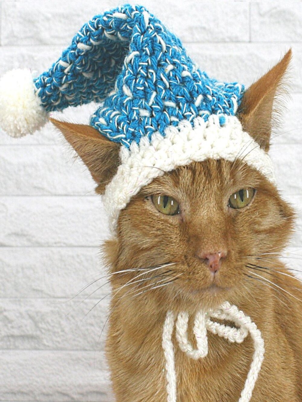 HAND CRAFTED Crochet Stocking Cap Blue Hat Costume Photo Prop Ski Trip